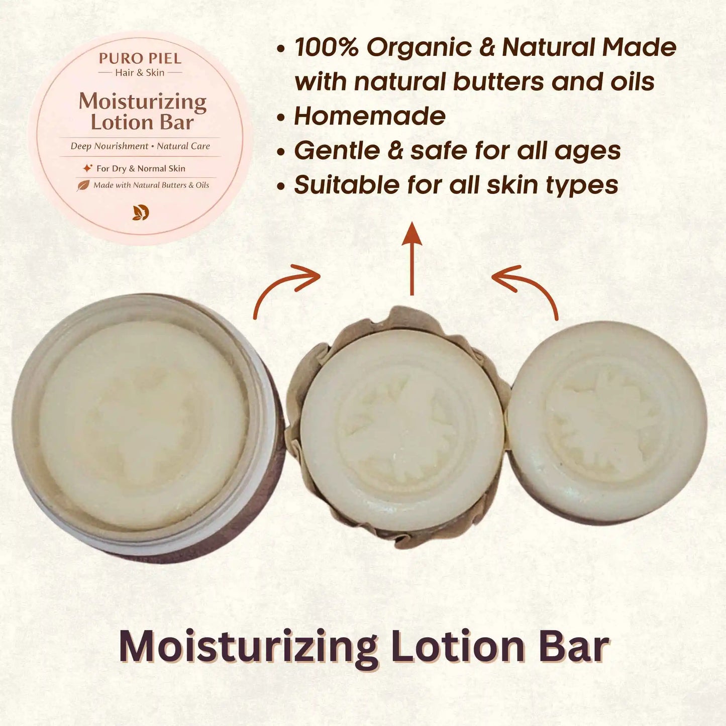 Moisturizing Lotion Bar - 100% Organic & Natural