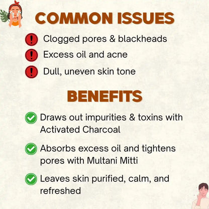 Charcoal & Multani Mitti Deep Pore Cleanse Soap | 100g